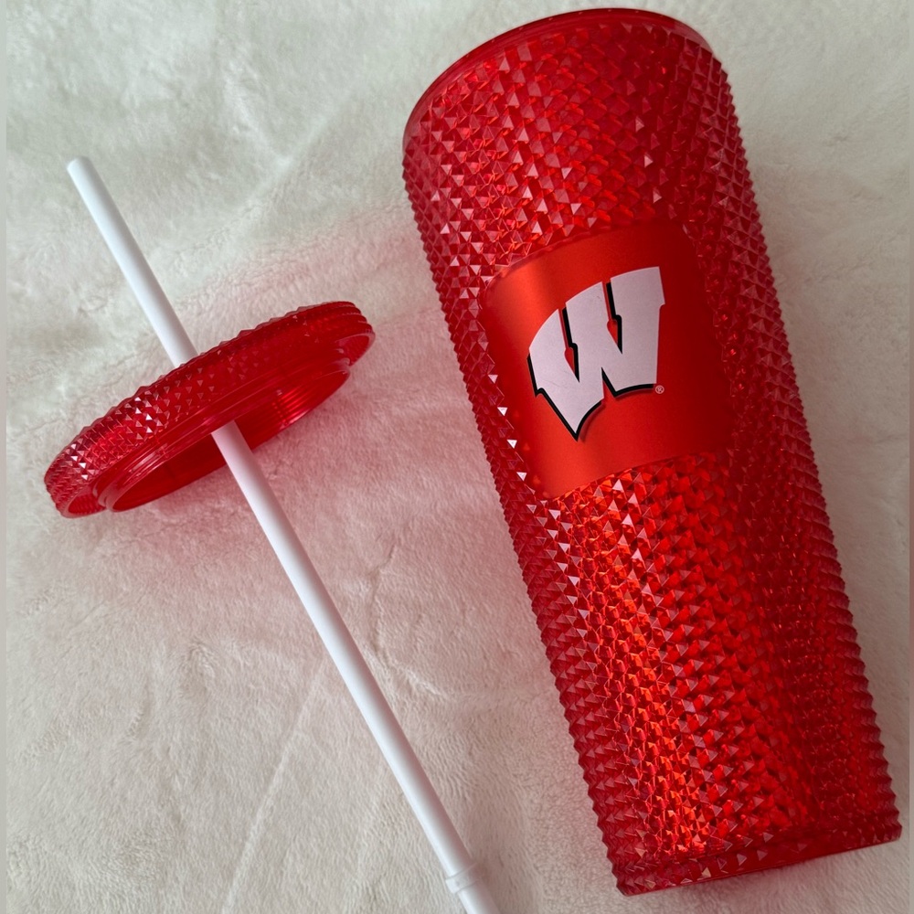 Starbucks UW-Wisconsin Badgers Madison Venti 24oz Studded Red Tumbler Cold Cup